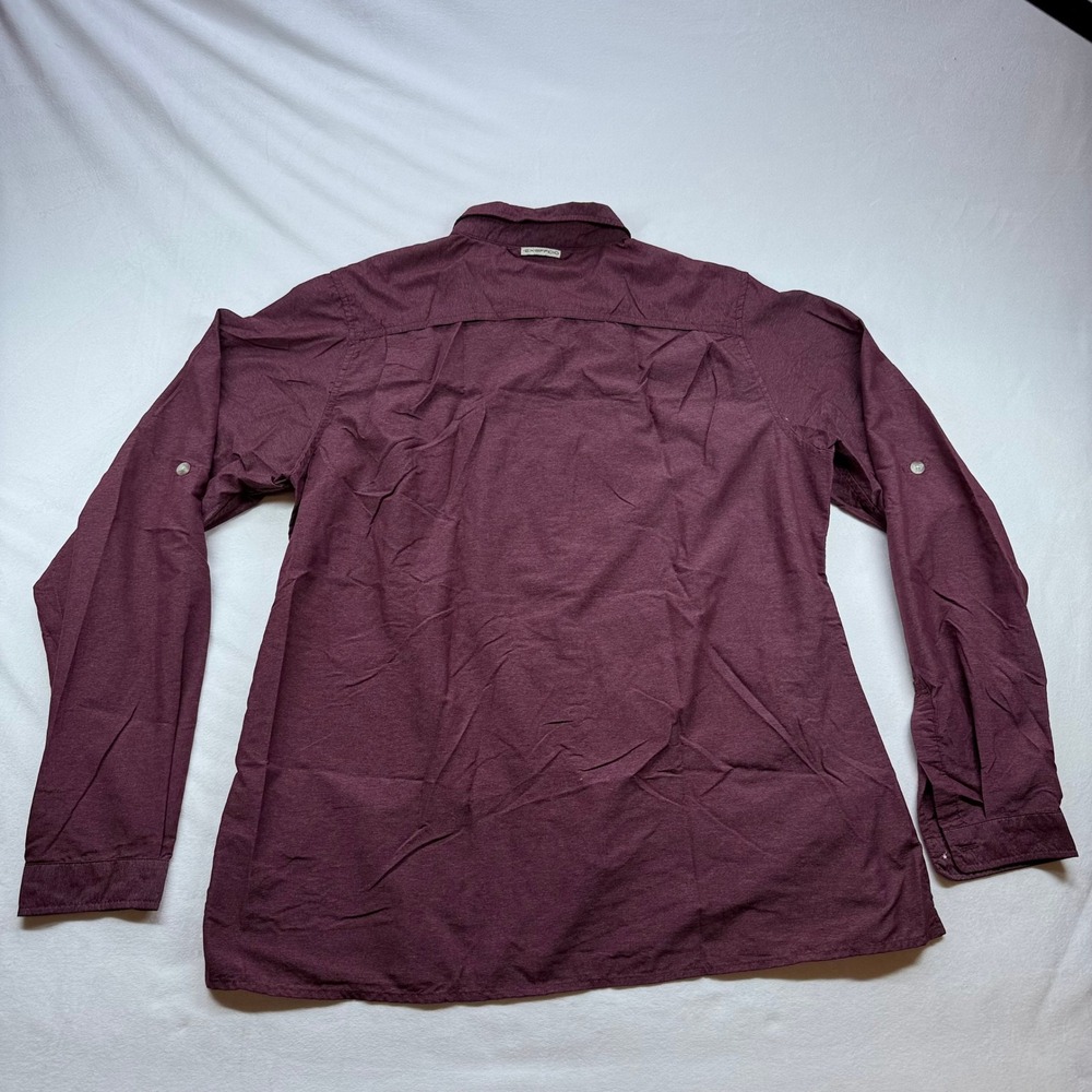 ExOfficio Womens Large Burgundy Long Sleeve Roll Tab Hiking Travel Shirt - Picture 3 of 9